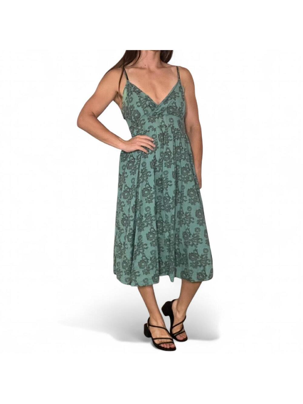 Vintage Tramp Green Floral Midi Dress